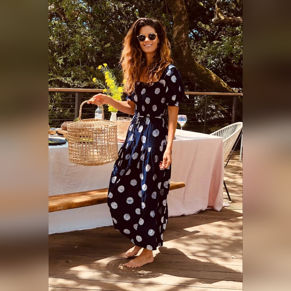 The Odells Alex Blue Polka Dot Dress From Anthropologie Size Xs